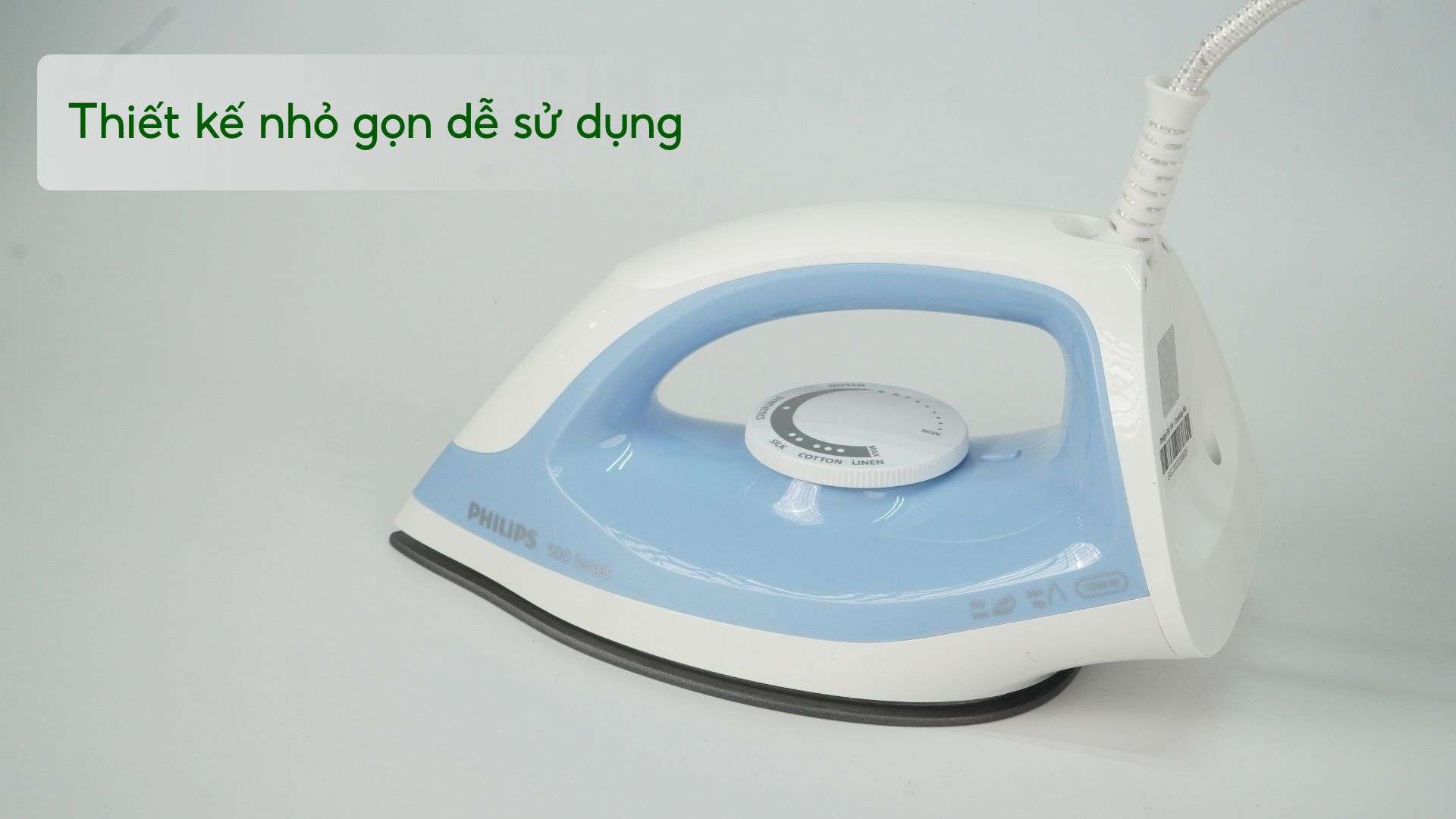 Bàn ủi khô Philips DST0520_20 Xanh dương Thiết kế nhỏ gọn dễ sử dụng