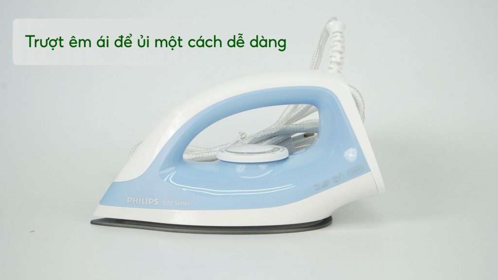 Bàn ủi khô Philips DST0520_20 Xanh dương Trượt êm ái để ủi một cách dễ dàng
