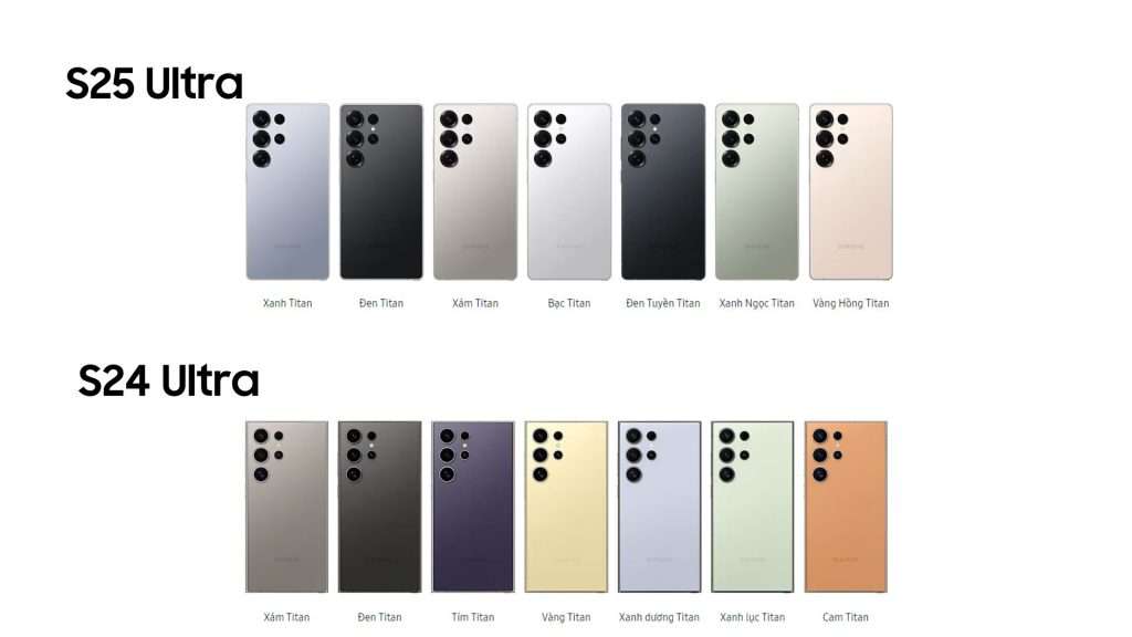 So sánh màu sắc của Galaxy S25 Ultra với S24 Ultra