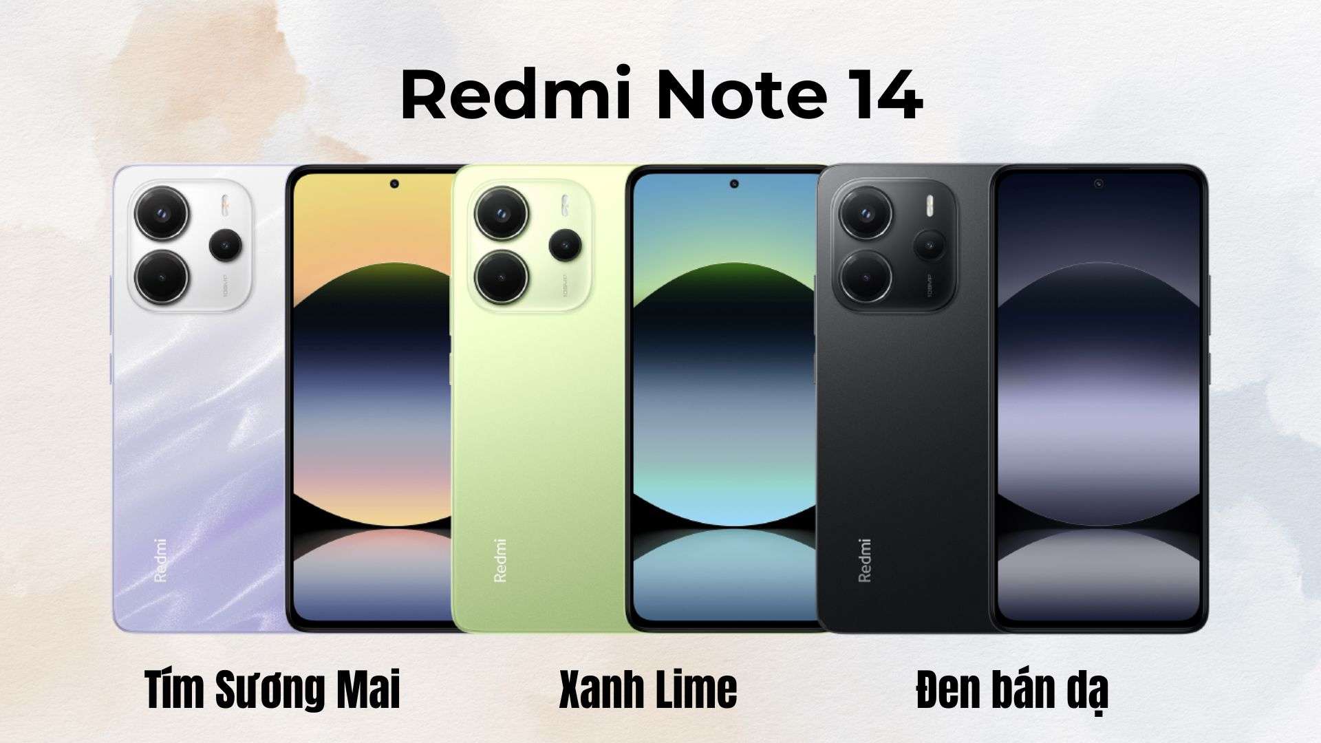 Xiaomi Redmi Note 14 có 3 phiên bản màu sắc