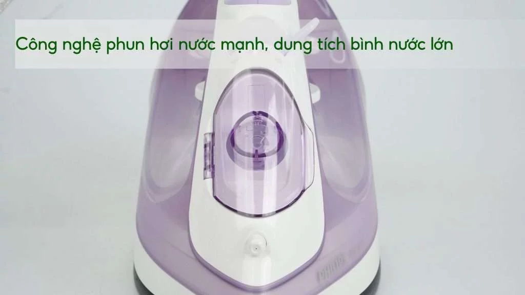 Bàn ủi hơi nước Philips DST1040_30 Tím Công nghệ phun hơi nước mạnh, dung tích bình nước lớn