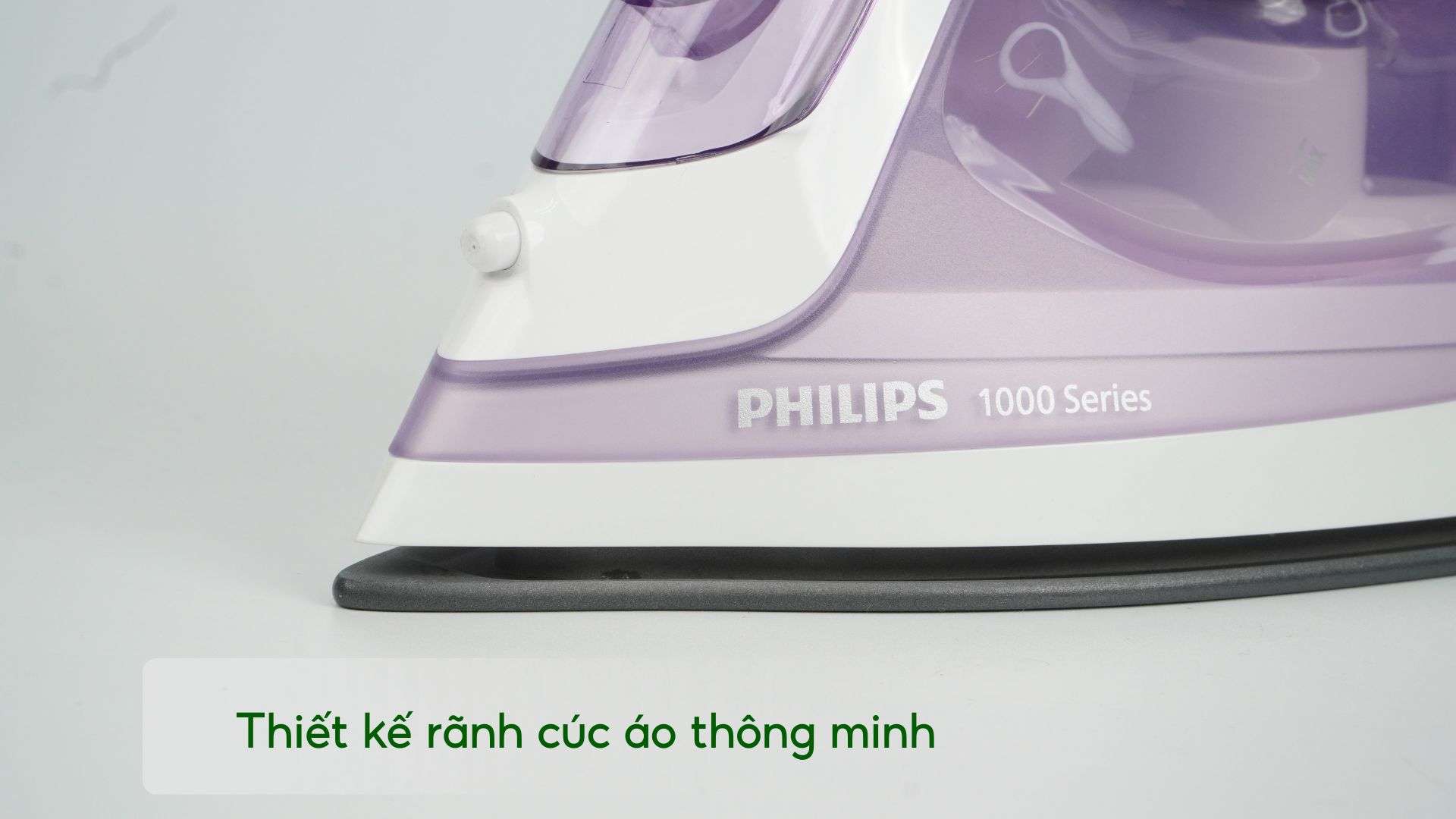 Bàn ủi hơi nước Philips DST1040_30 Tím Thiết kế rãnh cúc áo thông minh