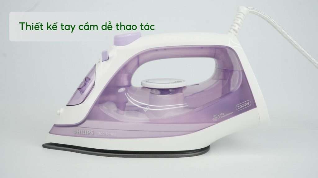 Bàn ủi hơi nước Philips DST1040_30 Tím Thiết kế tay cầm dễ thao tác