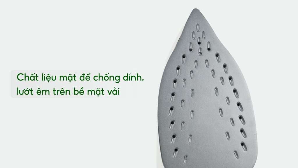 Bàn ủi hơi nước Philips DST2010_20 Xanh dương Chất liệu mặt đế chống dính, lướt êm trên bề mặt vải