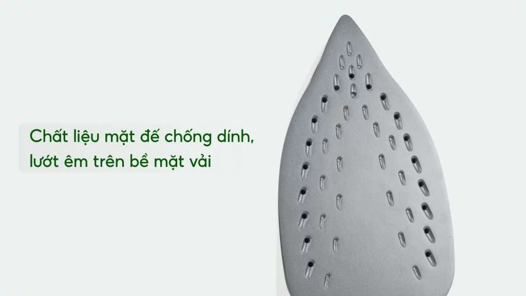 Bàn ủi hơi nước Philips DST2010_20 Xanh dương Chất liệu mặt đế chống dính, lướt êm trên bề mặt vải