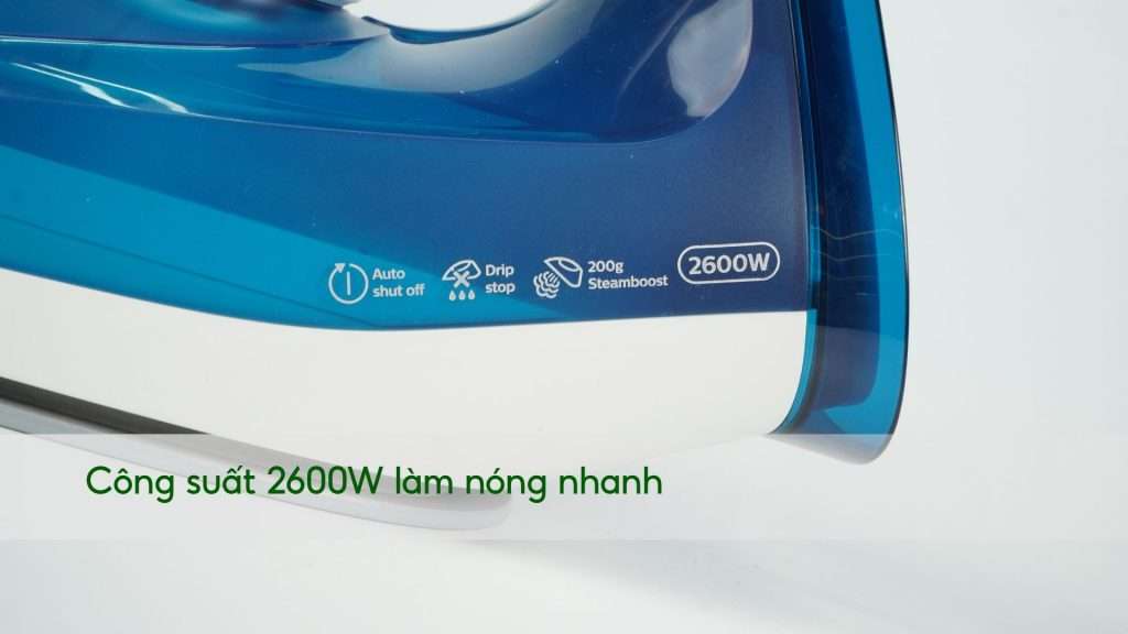 Bàn ủi hơi nước Philips DST3040_70 Xanh dương Công suất 2600W làm nóng nhanh