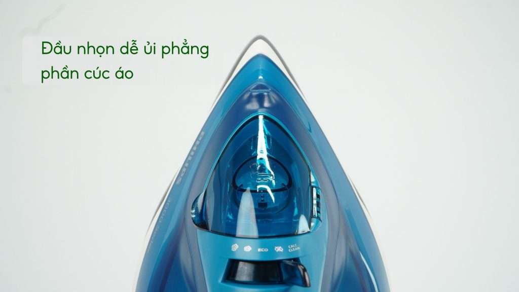 Bàn ủi hơi nước Philips DST3040_70 Xanh dương Đầu nhọn dễ ủi phẳng phần cúc áo