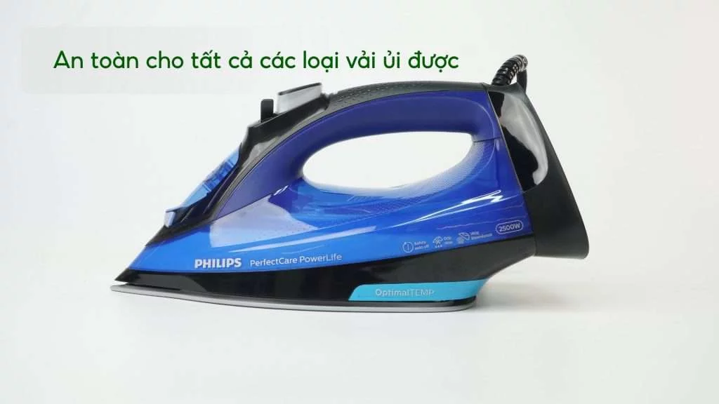 Bàn ủi hơi nước Philips GC3920_20 Xanh dương và đen An toàn cho tất cả các loại vải ủi được