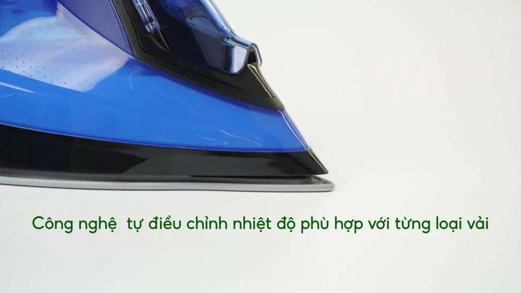 Bàn ủi hơi nước Philips GC3920_20 Xanh dương và đen Công nghệ tự điều chỉnh nhiệt độ phù hợp với từng loại vải