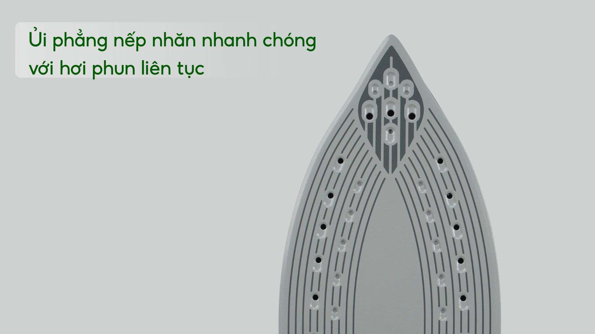 Bàn ủi hơi nước Philips PSG3000_20 Trắng và xanh dư Ủi phẳng nếp nhăn nhanh chóng với hơi phun liên tục