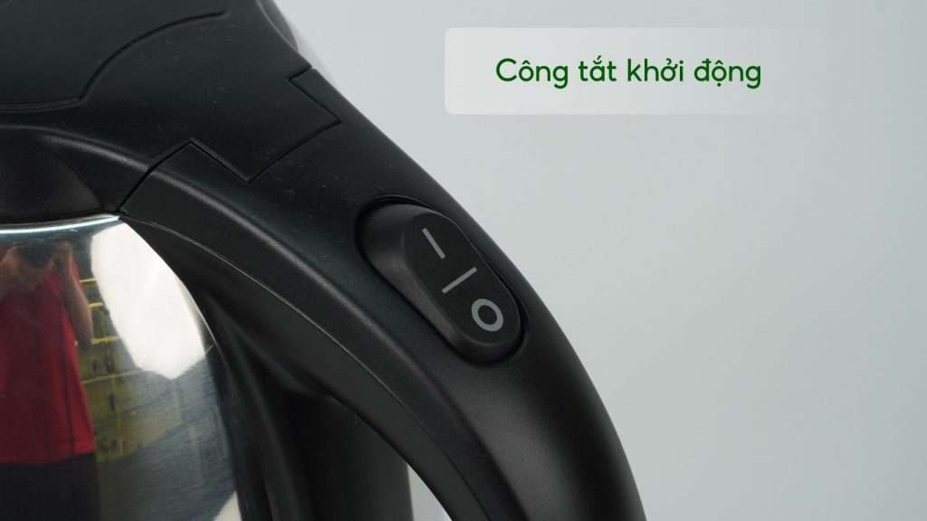 Bình đun PHILIPS HD9303_03 Bạc và đen Công tắt khởi động