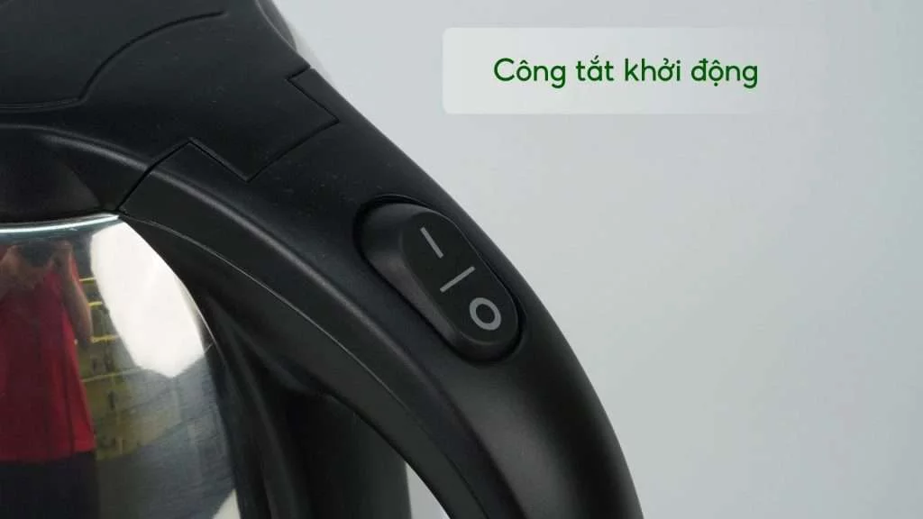 Bình đun PHILIPS HD9303_03 Bạc và đen Công tắt khởi động