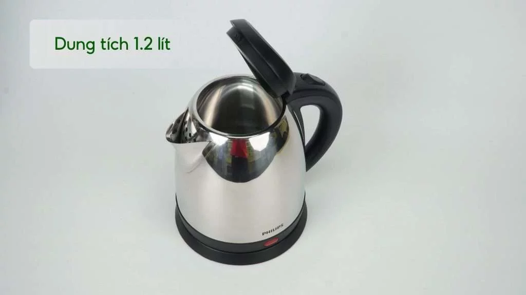 Bình đun PHILIPS HD9303_03 Bạc và đen Dung tích 1.2 lít