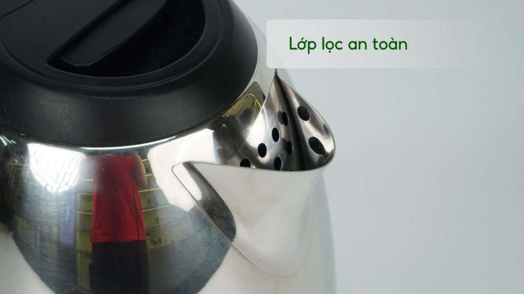 Bình đun PHILIPS HD9303_03 Bạc và đen Lớp lọc an toàn