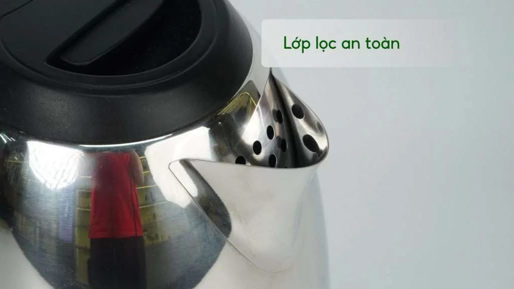 Bình đun PHILIPS HD9303_03 Bạc và đen Lớp lọc an toàn