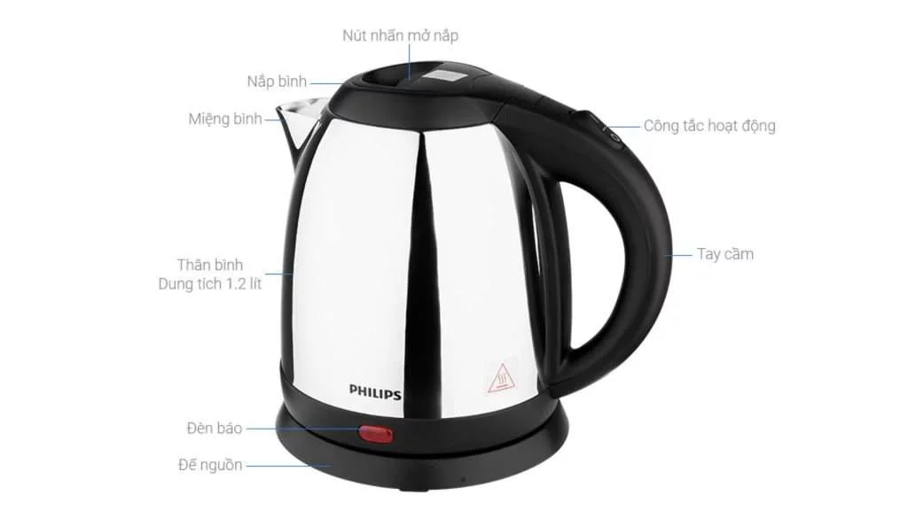 Bình đun PHILIPS HD9303_03 - Chi tiết kích thước