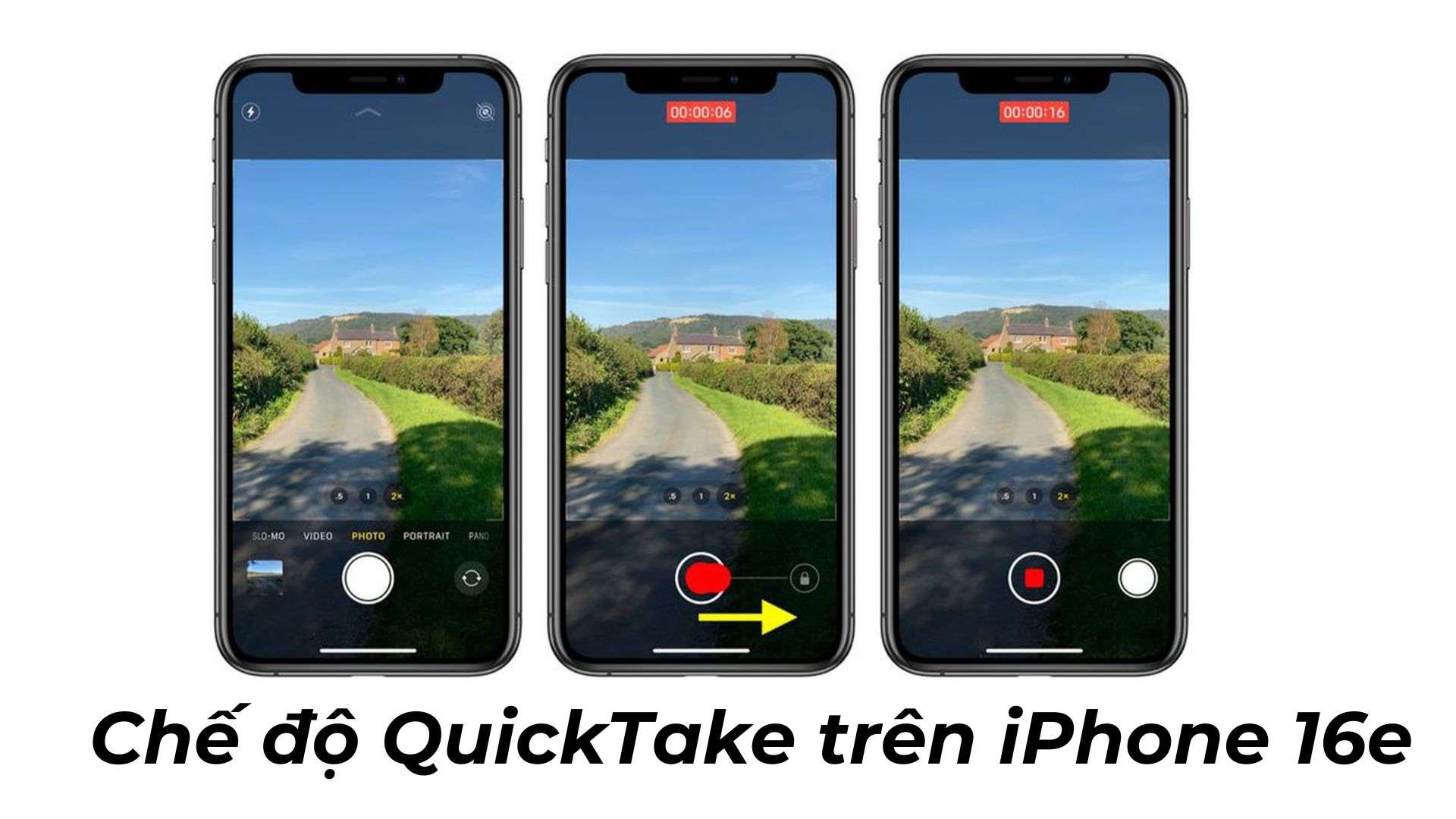Chế độ QuickTake trên iPhone 16e