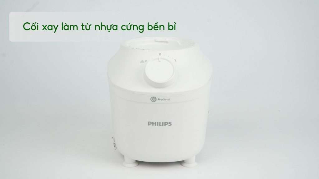 Máy xay sinh tố PHILIPS HR2041_10_Trắng Cối xay làm từ nhựa cứng bền bỉ