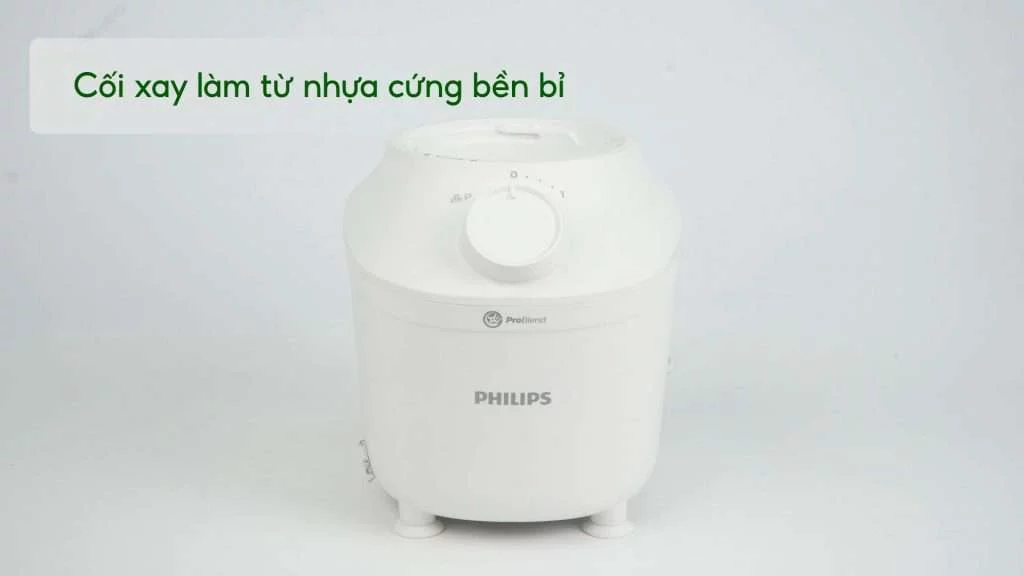 Máy xay sinh tố PHILIPS HR2041_10_Trắng Cối xay làm từ nhựa cứng bền bỉ