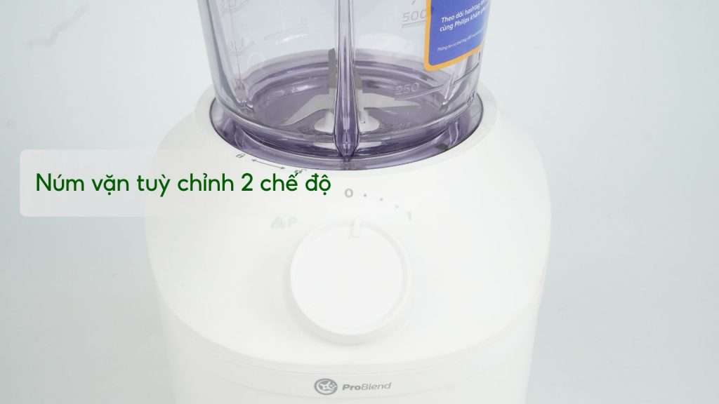 Máy xay sinh tố PHILIPS HR2041_10_Trắng Núm vặn tuỳ chỉnh 2 chế độ