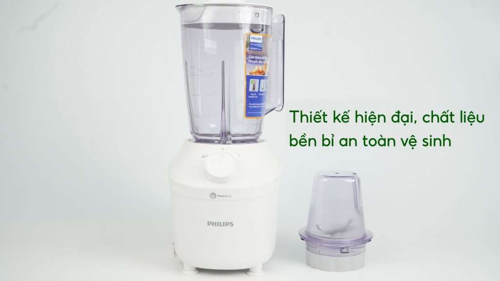 Máy xay sinh tố PHILIPS HR2041_10_Trắng Thiết kế hiện đại, chất liệu bền bỉ an toàn vệ sinh
