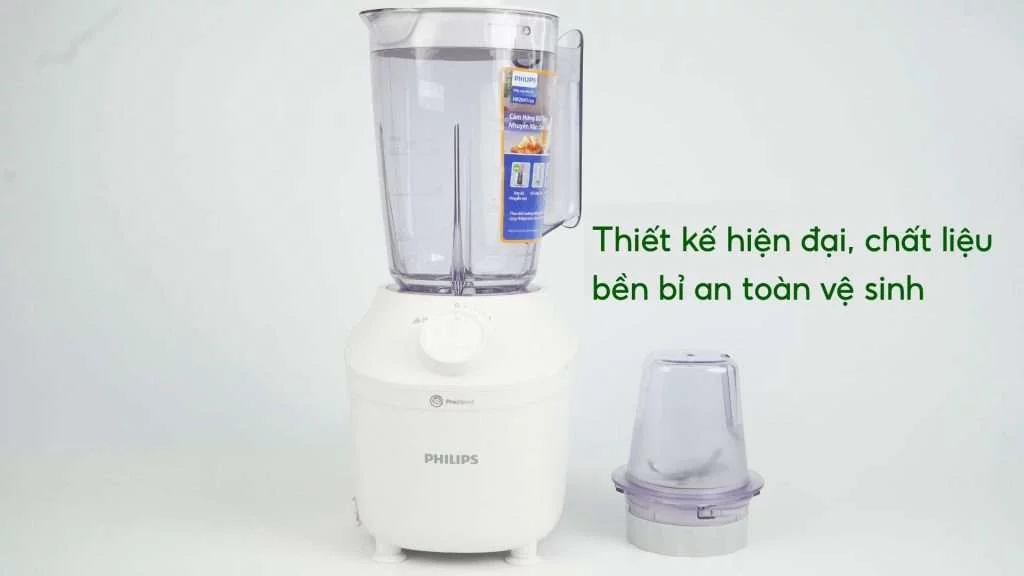 Máy xay sinh tố PHILIPS HR2041_10_Trắng Thiết kế hiện đại, chất liệu bền bỉ an toàn vệ sinh