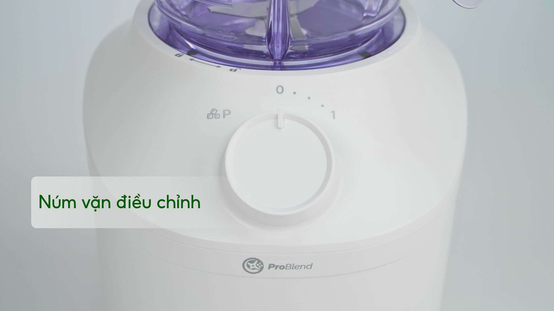 Máy xay sinh tố PHILIPS HR2041_30 Trắng Núm vặn điều chỉnh