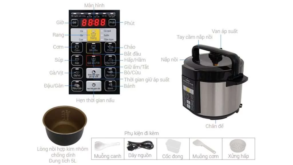 Nồi áp suất PHILIPS HD2136_66 - Chi tiết kích thước