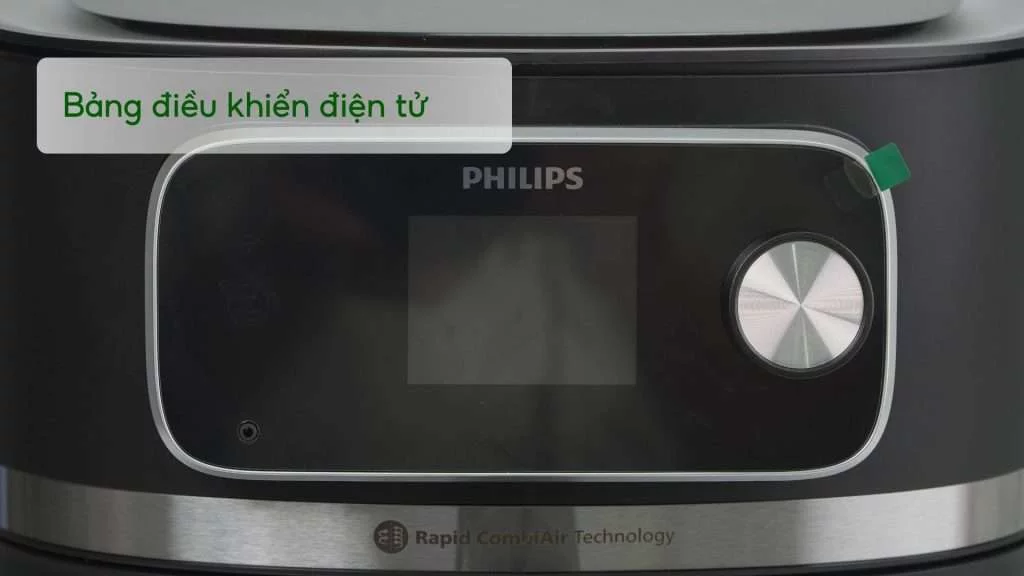 Nồi chiên không dầu PHILIPS HD9880_90 Đen nhám Bảng điều khiển điện tử