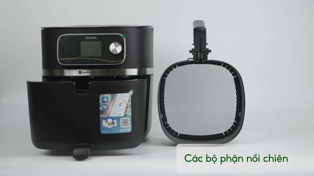 Nồi chiên không dầu PHILIPS HD9880_90 Đen nhám Các bộ phận nồi chiên