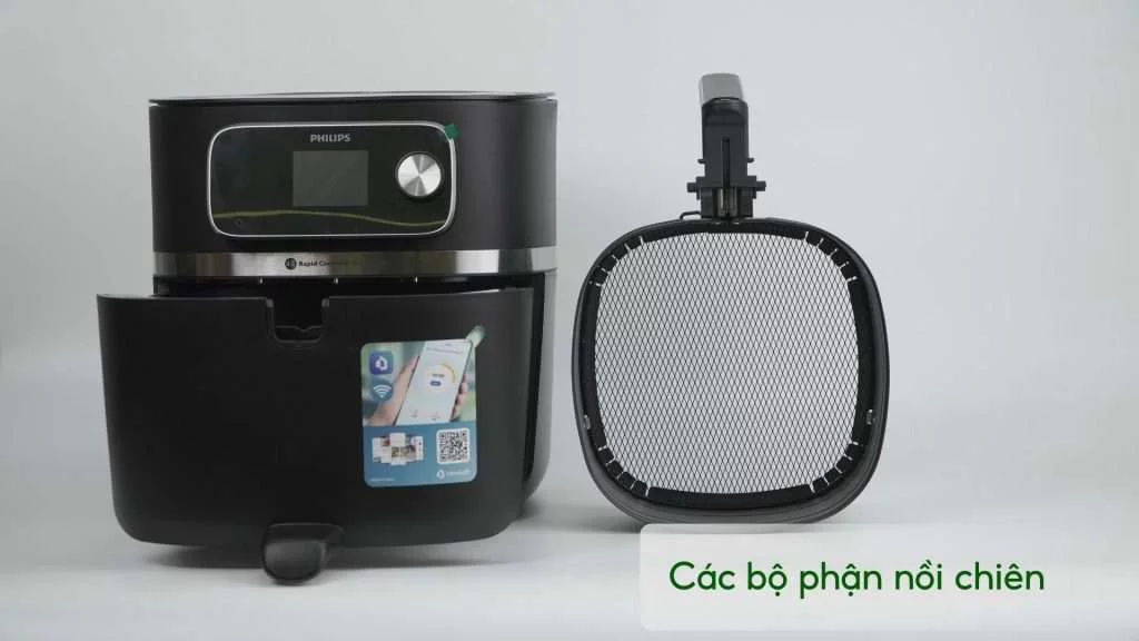 Nồi chiên không dầu PHILIPS HD9880_90 Đen nhám Các bộ phận nồi chiên