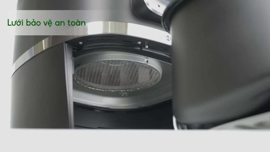 Nồi chiên không dầu PHILIPS HD9880_90 Đen nhám Lưới bảo vệ an toàn