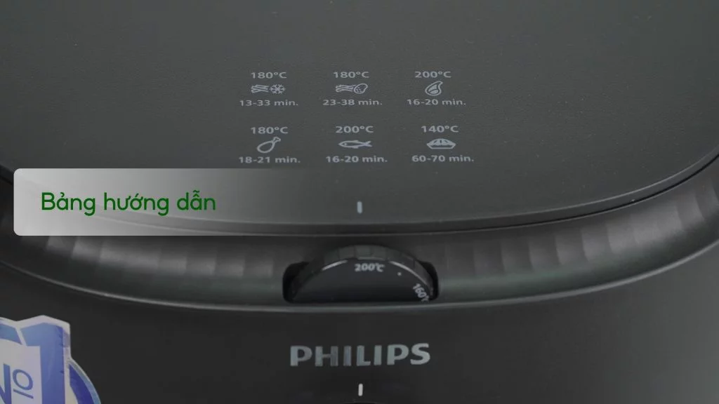 Nồi chiên không dầu PHILIPS NA130_00 Đen Bảng hướng dẫn