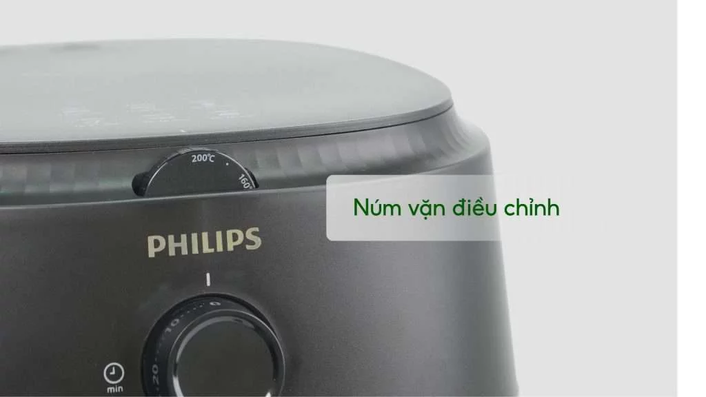 Nồi chiên không dầu PHILIPS NA130_00 Đen Núm vặn điều chỉnh