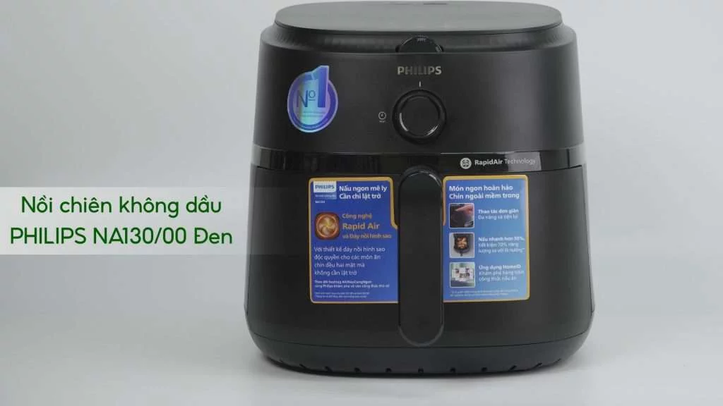 Nồi chiên không dầu PHILIPS NA130_00 màu Đen