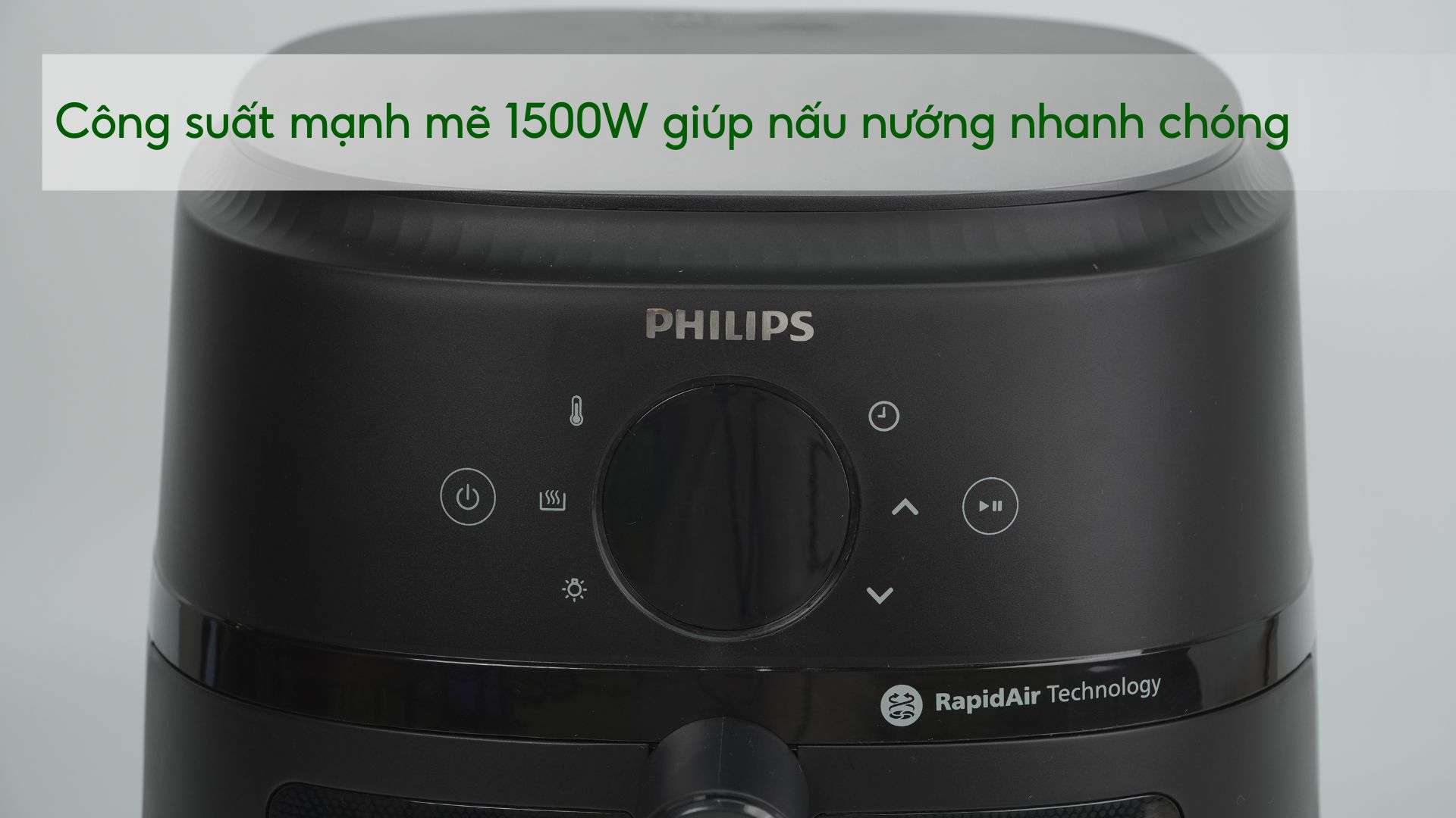Nồi chiên không dầu PHILIPS NA220_00 Đen Công suất mạnh mẽ 1500W giúp nấu nướng nhanh chóng