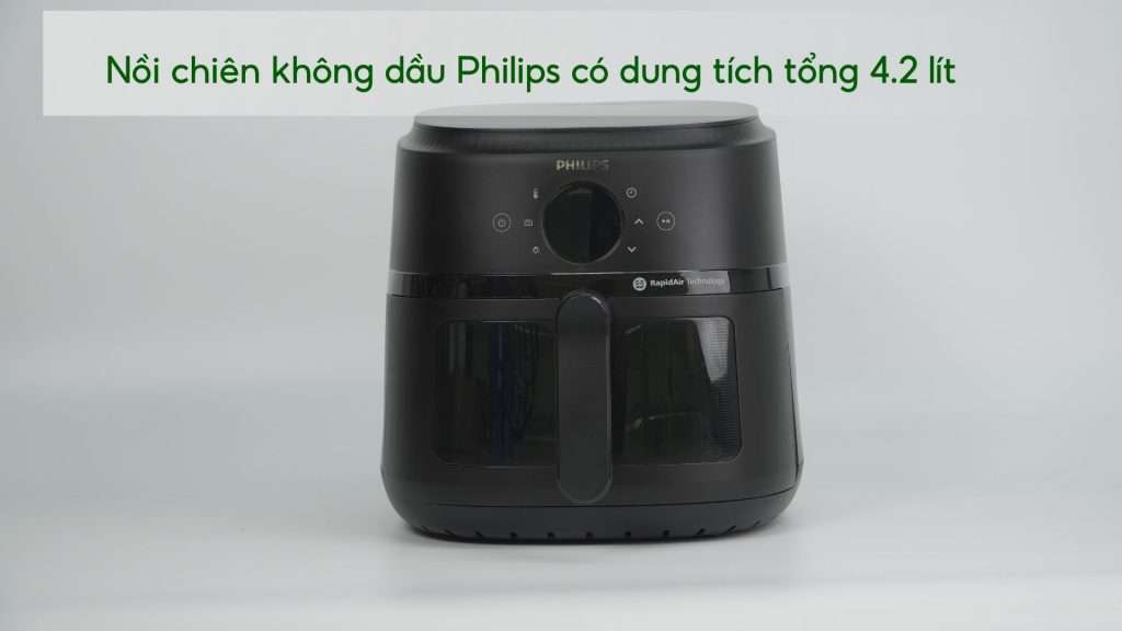 Nồi chiên không dầu PHILIPS NA220_00 Đen Nồi chiên không dầu Philips có dung tích tổng 4.2 lít