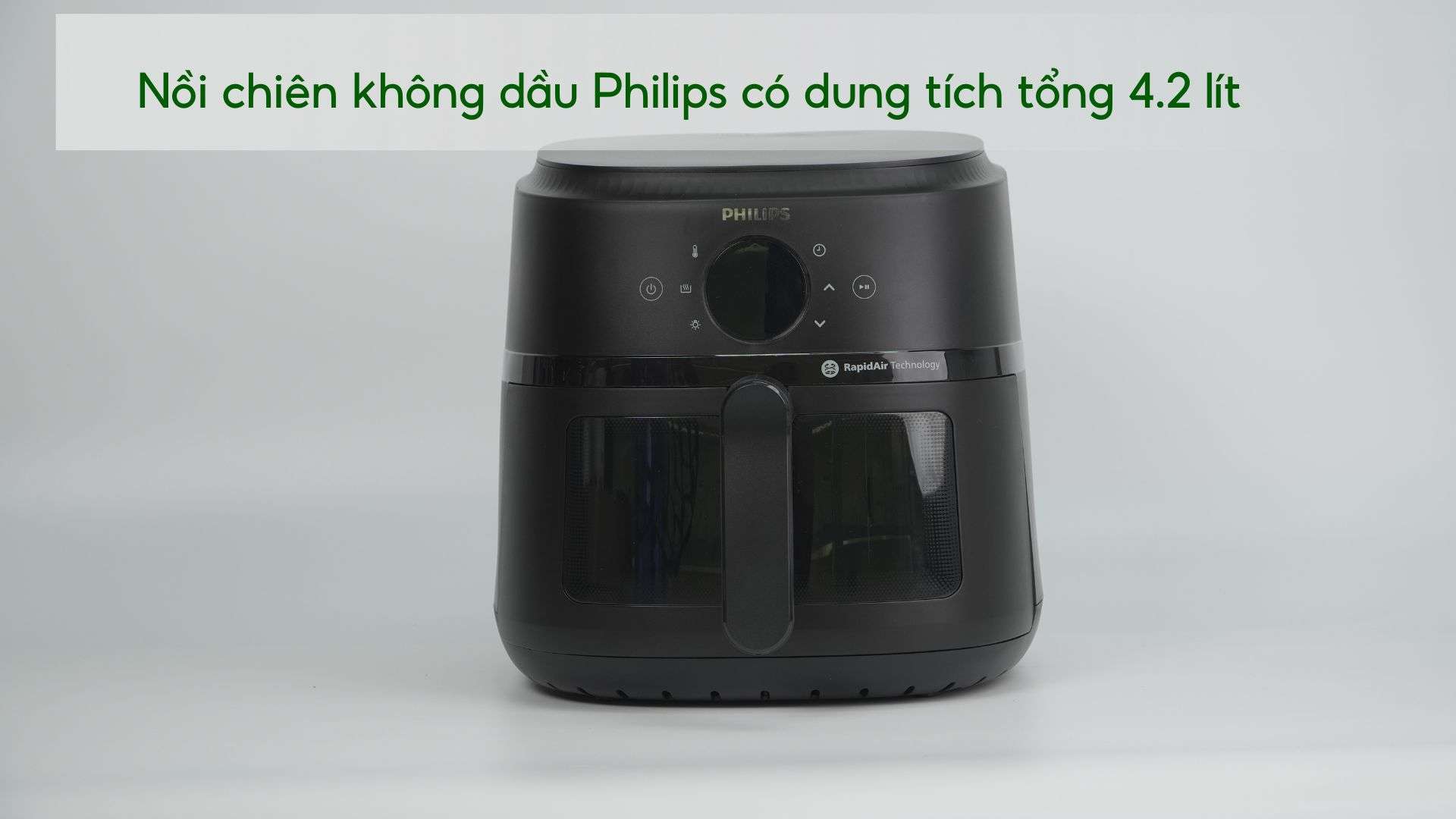 Nồi chiên không dầu PHILIPS NA220_00 Đen Nồi chiên không dầu Philips có dung tích tổng 4.2 lít