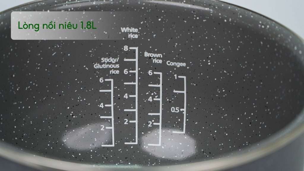 Nồi cơm điện tử PHILIPS HD4539_62_Đen viền đồng Lòng nồi niêu 1.8L