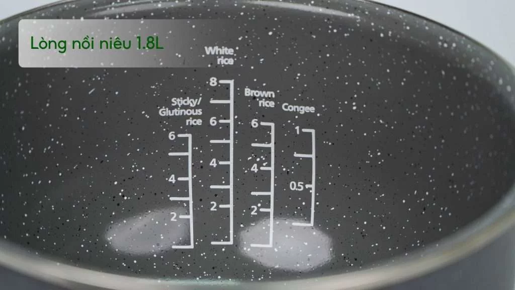 Nồi cơm điện tử PHILIPS HD4539_62_Đen viền đồng Lòng nồi niêu 1.8L