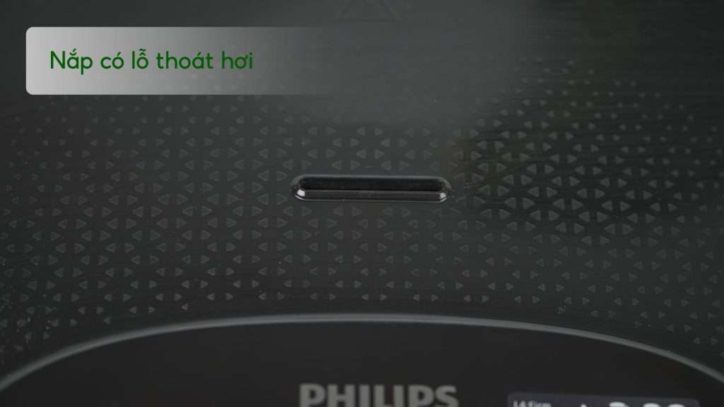 Nồi cơm điện tử PHILIPS HD4539_62_Đen viền đồng Nắp có lỗ thoát hơi