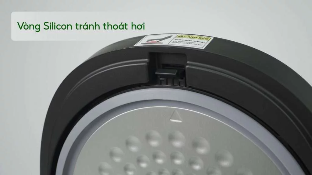 Nồi cơm điện tử PHILIPS HD4539_62_Đen viền đồng Vòng Silicon tránh thoát hơi
