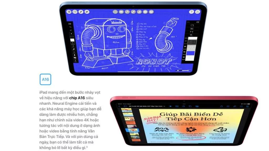 Hiệu năng vượt trội với chip A16 Bionic