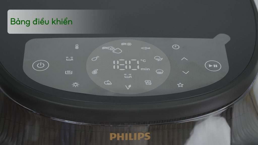Nồi chiên không dầu PHILIPS NA342_00 Đen Bảng điều khiển