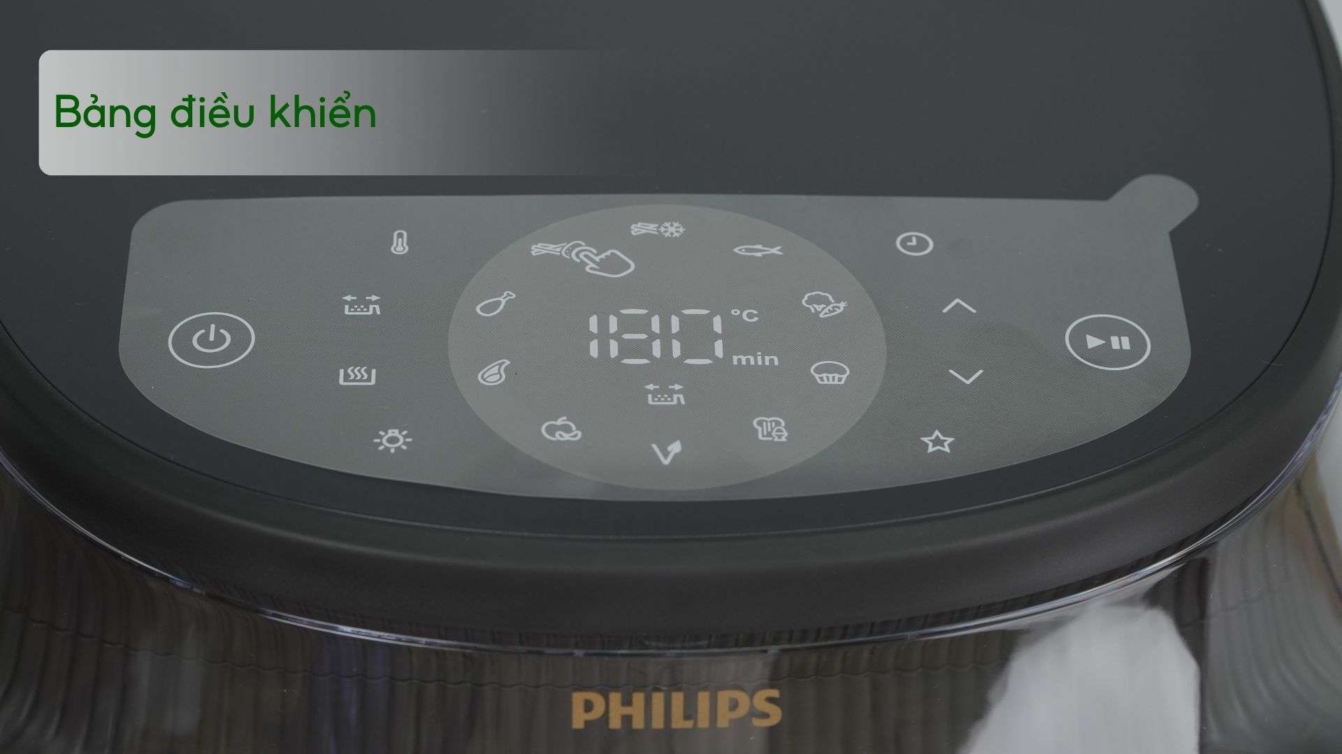 Nồi chiên không dầu PHILIPS NA342_00 Đen Bảng điều khiển