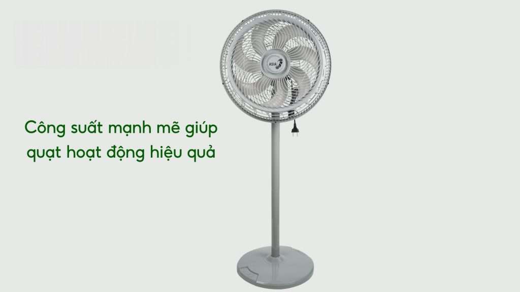 Quạt Đứng Asiavina Turbo Decor VY659991 – 110W Xám Công suất mạnh mẽ giúp quạt hoạt động hiệu quả