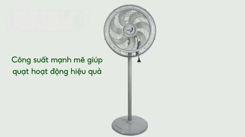 Quạt Đứng Asiavina Turbo Decor VY659991 – 110W Xám Công suất mạnh mẽ giúp quạt hoạt động hiệu quả