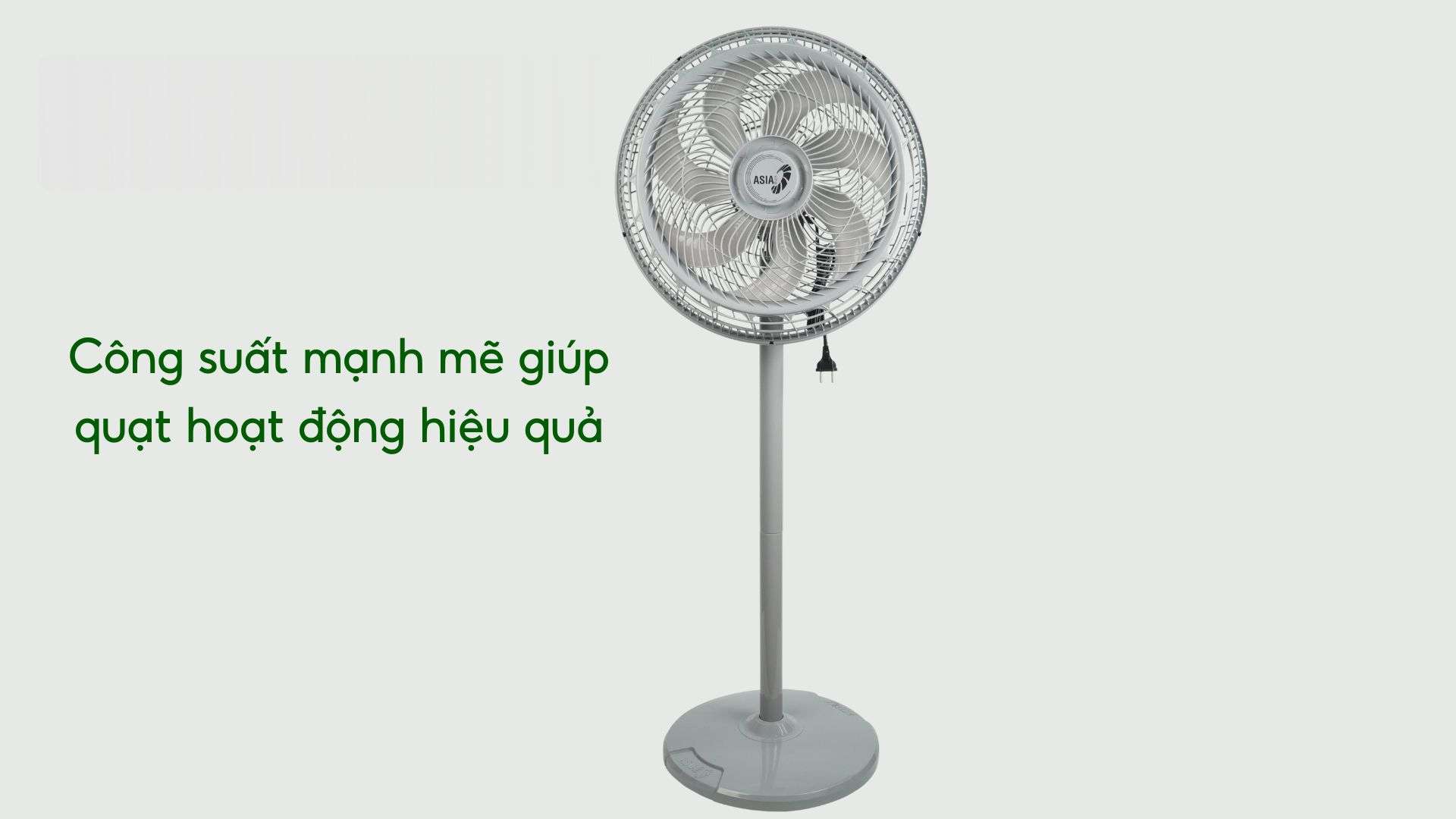 Quạt Đứng Asiavina Turbo Decor VY659991 – 110W Xám Công suất mạnh mẽ giúp quạt hoạt động hiệu quả