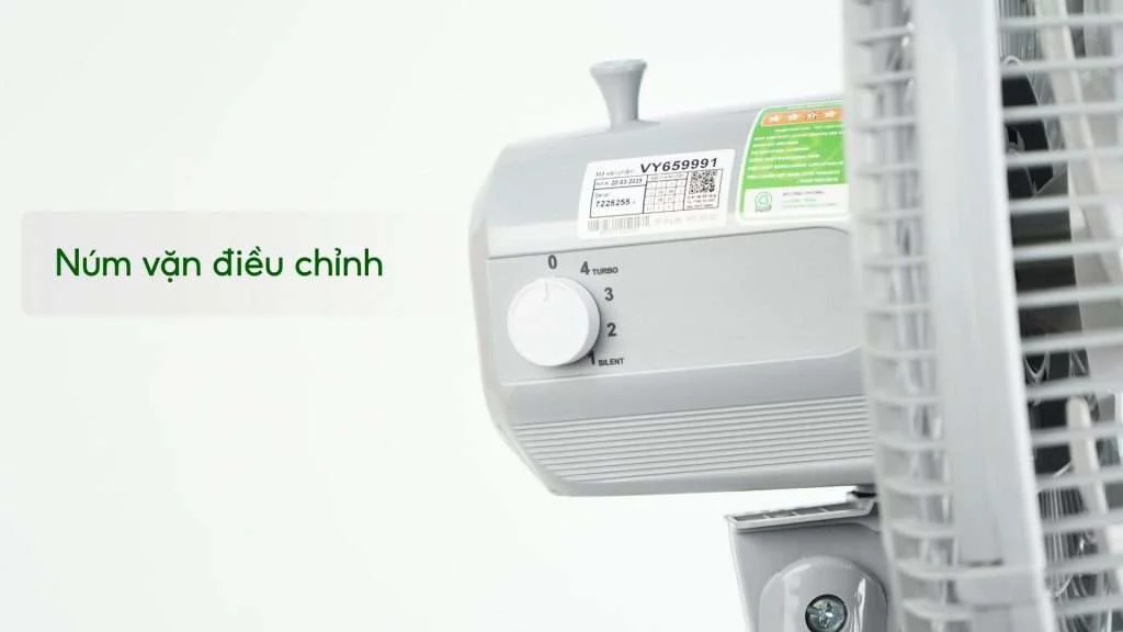 Quạt Đứng Asiavina Turbo Decor VY659991 – 110W Xám Núm vặn điều chỉnh