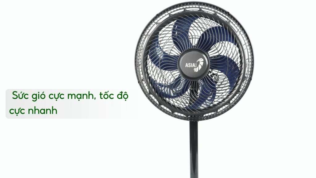 Quạt Đứng Asiavina Turbo Plus VY639092 – 90W Đen Sức gió cực mạnh, tốc độ cực nhanh